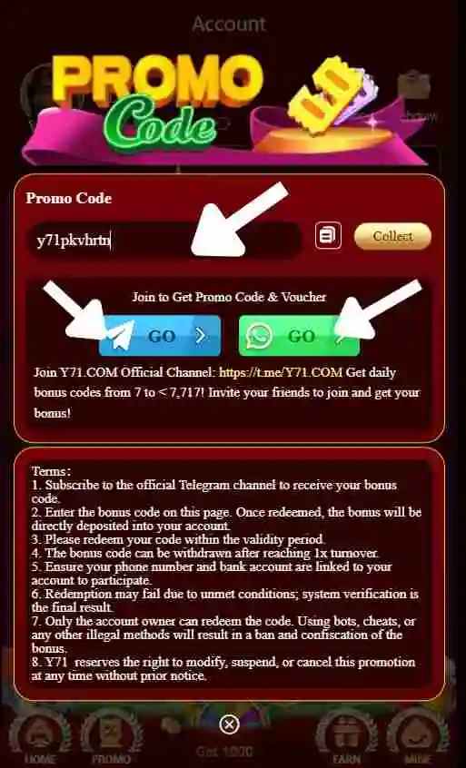 Y71 App Redeem Code